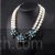 Multicolored gemstones pendant pearls necklace