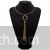 Black stone decorated metallic choker tassel necklace