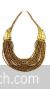 Antique gold beads multilayered necklace