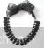 Black stones ribbon necklace