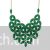 Mesh design green statement necklace