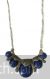 Antique silver and dark blue disc shape necklace