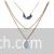 Stylish blue three layer gemstones necklace 