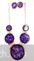 Purple disc shaped necklace and earrings set