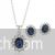 Bright blue gem necklaces earrings set