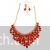 Red stones necklace and earrings set