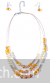 Beaded Mala Pendant Set - Transparent orange beads