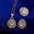18k gold plated round pendant and earrings set