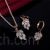 Cubiz zirconia leaf shape necklace pendant and earrings set