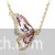 Light pink Austrian crystal Butterfly pendant