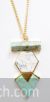 3 layer marble stone pendant long necklace