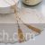 Horizontal white marble stone with tassels pendant necklace