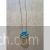 Blue stones decorated pendant long necklace