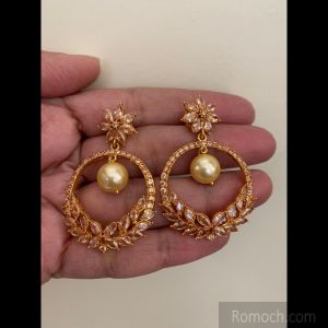 Buy Unique Peacock Design One Gram Gold Impon Chandbali Earrings for Wedding